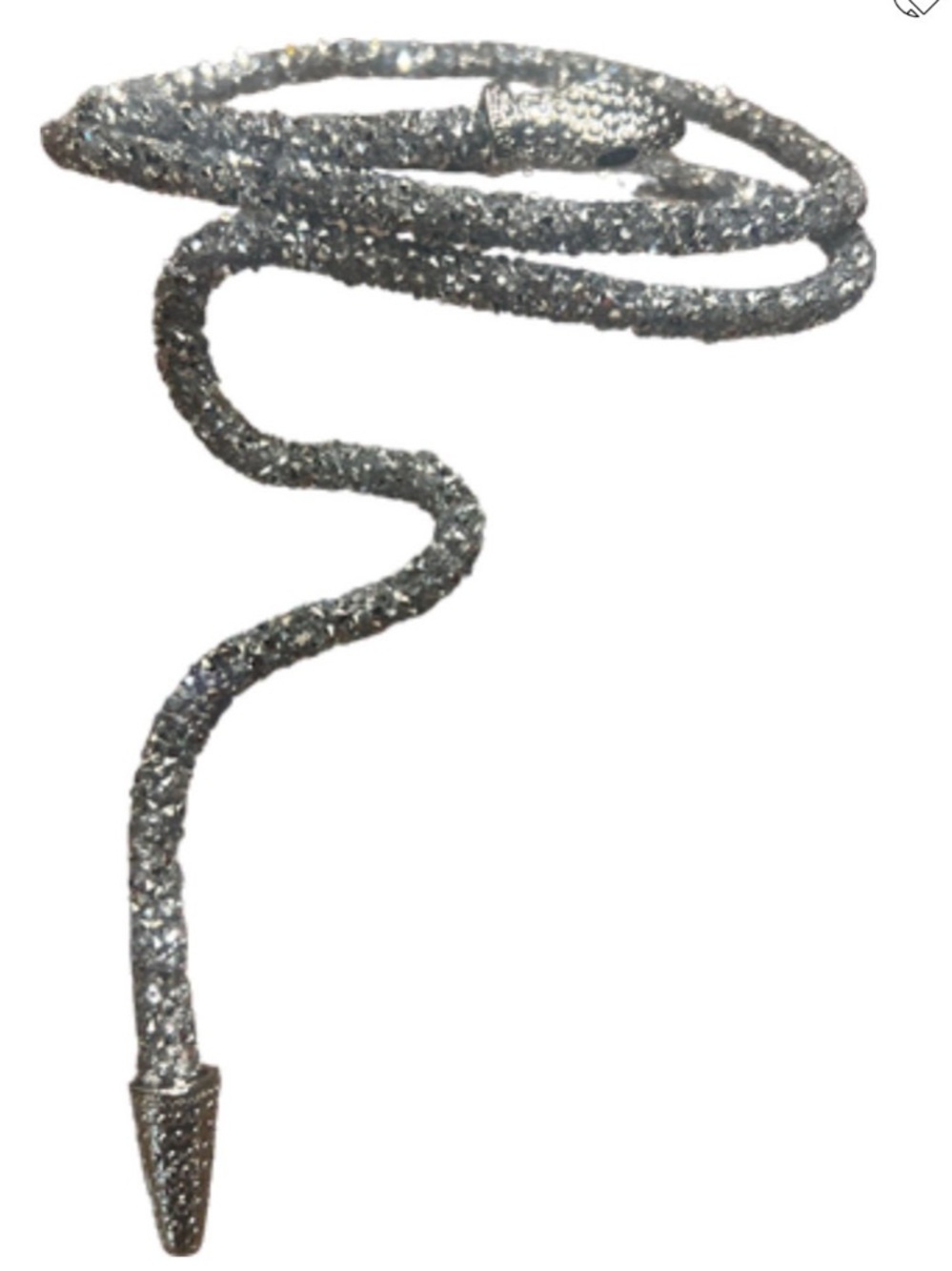 Bendable Snake Silver Crystal Wrap Necklace. Not Swarovski